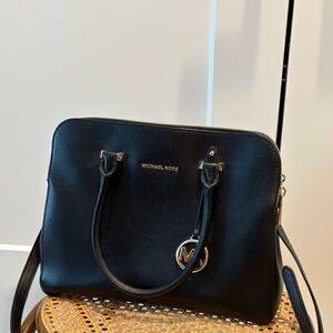 Michael Kors Black Satchel with Gold Accents